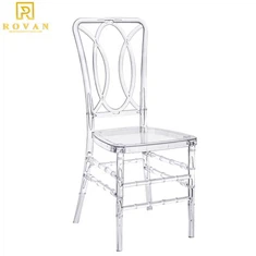 Hvit gjennomsiktig klar akrylharpiks PC bryllupsstol